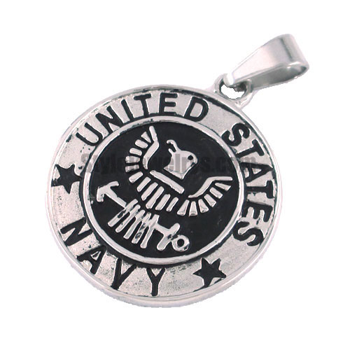 Stainless steel jewelry pendant carved word NAVY pendant SWP0090 - Click Image to Close